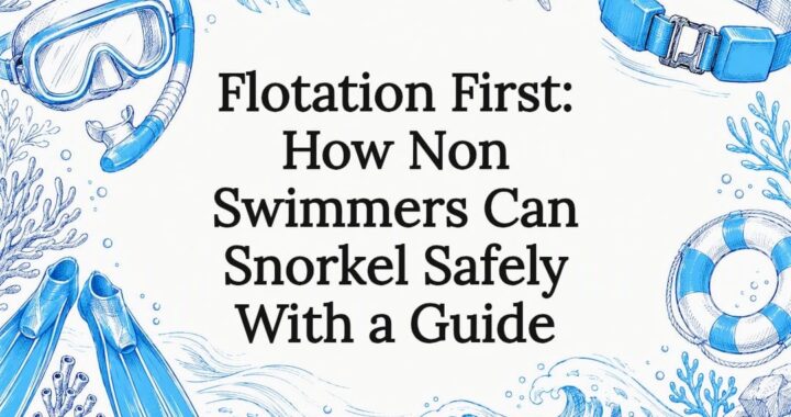 Decorative snorkeling safety title card